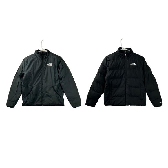 The North Face Teen Large 600 Fill Down Puffer Jacket Reversible Black Full Zip - Picture 1 of 16